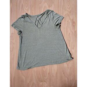 Women Mossimo Sage Green Short Sleeve Stretch Top Small